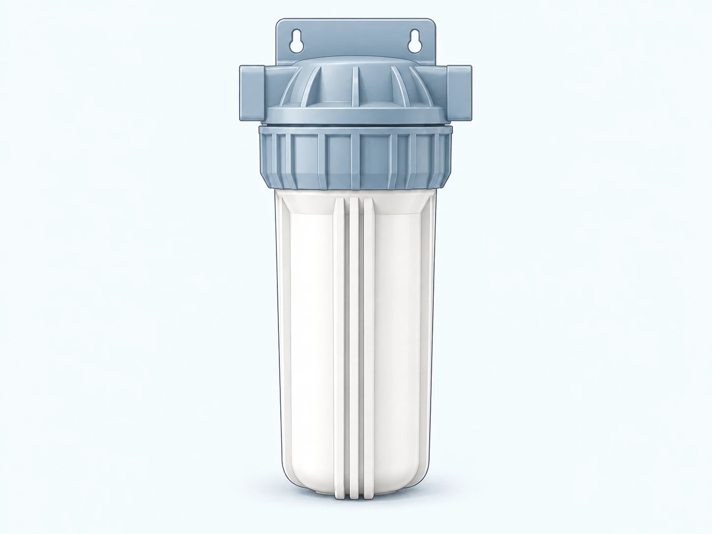 Concept illustration of a single filter housing with mounting bracket